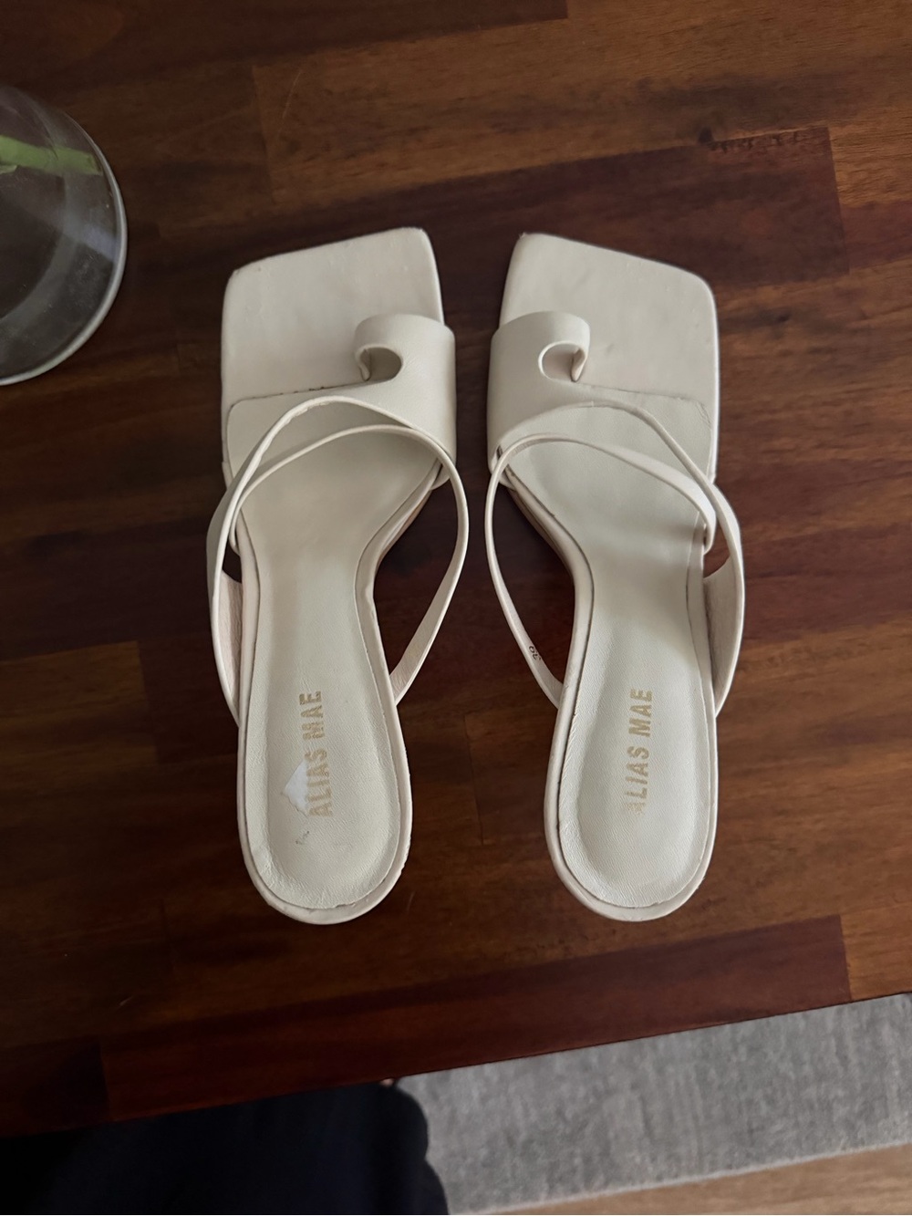 Alias Mae Cream Square Toe Strappy Heels Sandals Size 39